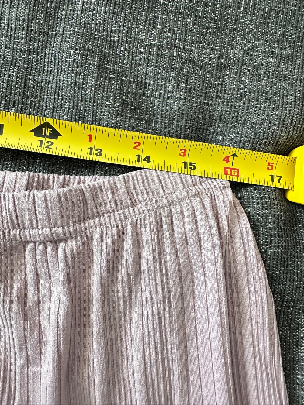Nicole Miller New York Ribbed Pajama Set Pink Button Up Wide Leg Pants M - Picture 13 of 15